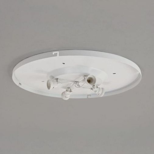 White Painted 4-Way Plate 7057 for use with Bevel Shades, 60W E27/ES GLS Lamps, IP20 Rated, 500mm Diameter, 60mm Depth