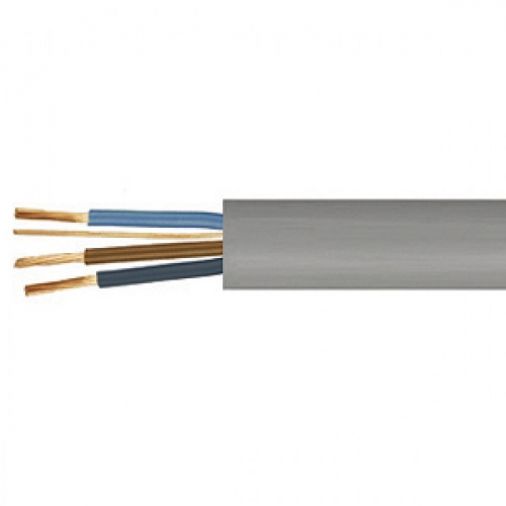 50m 3 Core & Earth Cable, 1mm2, Grey, 9.8mm O.D.