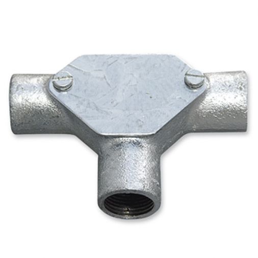25mm Galvanised Inspection Tee, Metal Conduit Accessory