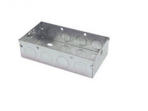 Greenbrook 2G25/SB665 Galvanised Steel 2 Gang Back Box, 25mm Deep, 16x20mm Knockouts