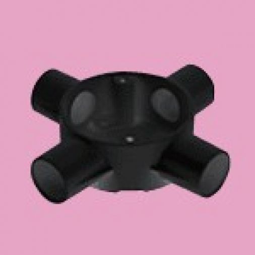 Black PVC Intersection Box 4 Way 20mm