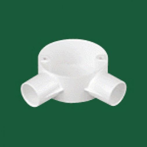 White PVC Angle Box (2 Way), 25mm, Finish: PVC