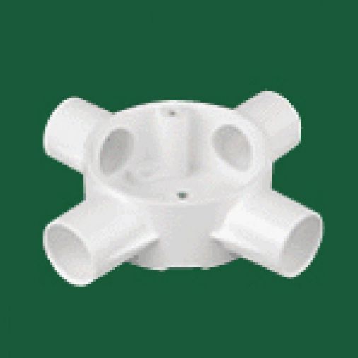 White PVC 4-Way Intersection Box 25mm