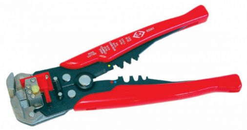 Automatic Wire Stripper, Hardened Steel Blades, Adjustable Size, Side Insertion