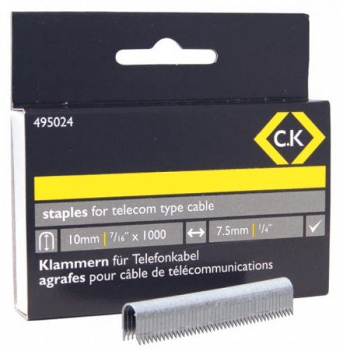 10mm Half Round Galvanised Telecom Staples, White Coated Tops