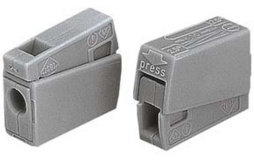 2 Pole Grey Cage Clamp Lighting Connector, 1-2.5mm2/14-12AWG, e/e+f, 400V/4kV, 24A, Pack of 20