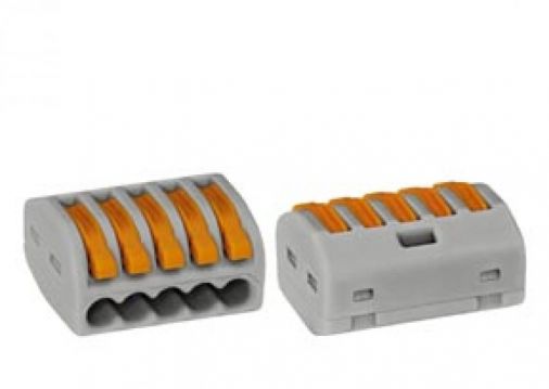 5 Pole Grey Cage Clamp Lever Connector, 0.08 - 2.5mm2/28 - 14AWG, 400V, 32A, Pack of 10