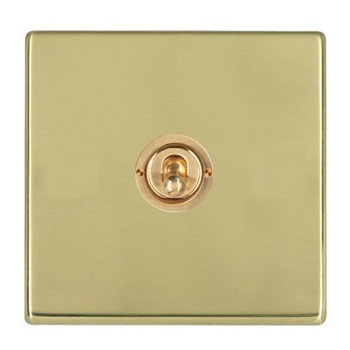 Hamilton 71CT21 Polished Brass 1 Gang 20AX 2 Way Toggle Switch, Slim Plate, 35mm Depth