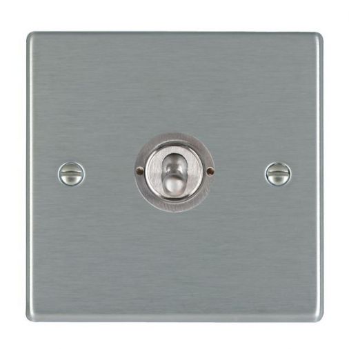 Hamilton 74T21 1 Gang 20AX 2 Way Toggle Switch, Satin Stainless Finish, Slim Plate, 35mm Depth