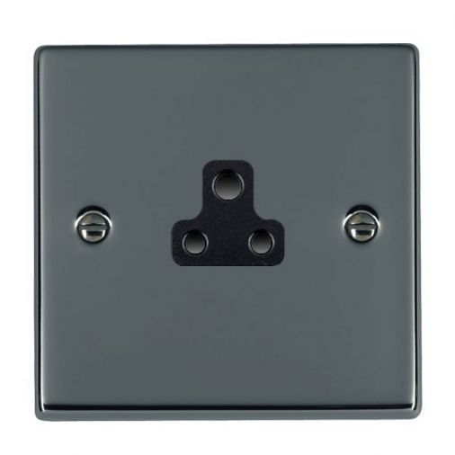 Hamilton 78US2B Hartland Range Black Nickel 1 Gang 2A Unswitched Socket with Black Plastic Inserts and Black Surrounds