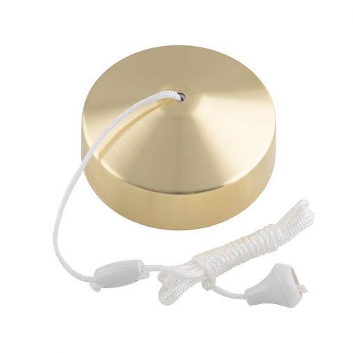 Satin Brass Pull Cord Ceiling Switch 10Amp 2 Way 1600mm by Eurolite-A3222SB