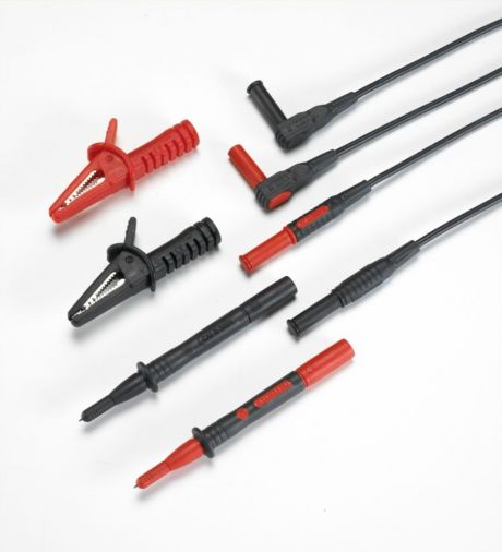 High Performance 4mm Right Angle Test Leads, G7, 1 Pair Prods & Clips