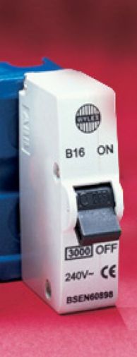 16A 1P Standard Range SP MCB with Blue Contact Shield