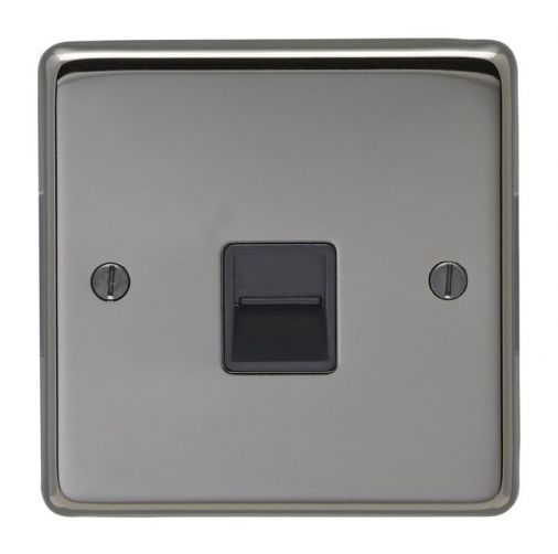 Eurolite BN1MB Metal Black Nickel Master Telephone Socket 1 Gang