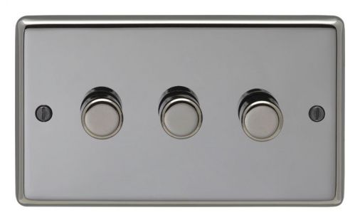 Eurolite BN3DLED Metal Black Nickel Dimmer Switch 3 Gang