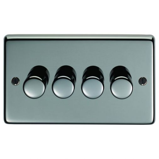Eurolite BN4DLED Metal Black Nickel Dimmer Switch 4 Gang