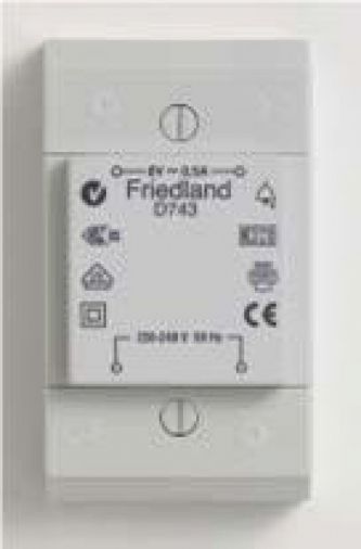 Transformer 8V 0.5A, Finish: White, Design: Round