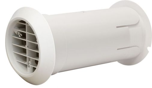 Internal Fit Wall Kit White Grille Rubber Seal Backdraught Shutter 25-390mm Hole