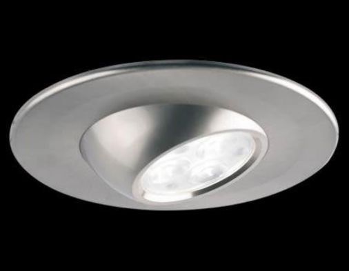 Fire Rated LED Downlight, Brushed Steel, 8.5W, 4000K, 565 Lumens, 100-110 Cut Out, 38 Deg Beam Angle, IP65