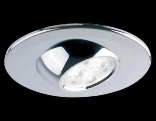 Fire Rated LED Downlight, 8W, 4000K, 38 Deg Beam, Chrome Finish, 100-110mm Cut Out