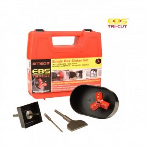 Tri-Cut Round Cutter, Square Cutter, Hard Material Chisel, SDS Plus Drill Bit Set