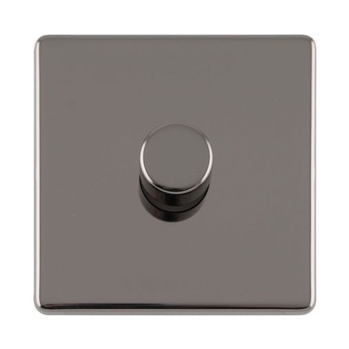 Black Nickel LED/Incandescent Dimmer Switch with Matching Knob | 2 Way, 400W | Concealed 3mm range by Eurolite - ECBN1DLED