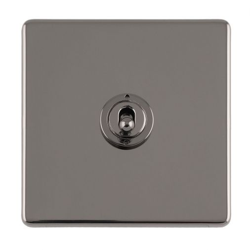 Black Nickel Toggle Switch, Black Inserts and Matching Switch | 2 Way, 10A | Concealed 3mm range by Eurolite - ECBNT1SW
