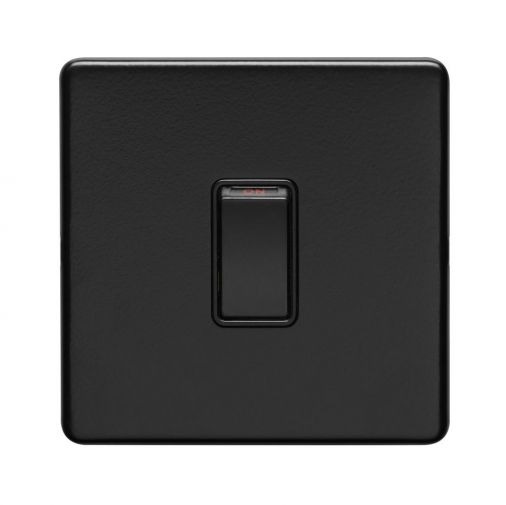 Matt Black Switch, Black Inserts | 1 Way, 20A | Concealed 3mm range by Eurolite - ECMB20ADPSWB
