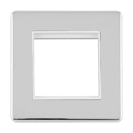 Eurolite ECPC2MODW Metal Polished Chrome Module Frame 2 Gang