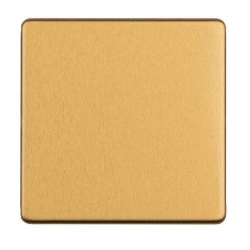 Eurolite Single Blank Flat Concealed Satin Brass Plate - ECSB1BB
