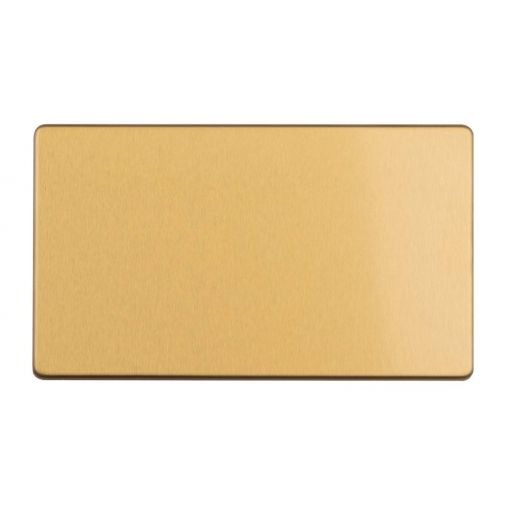 Eurolite Double Blank Flat Concealed Satin Brass Plate - ECSB2BB