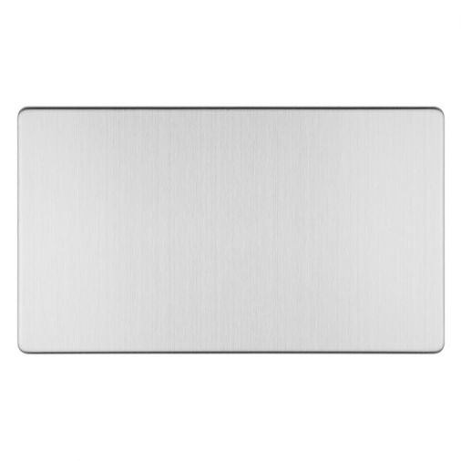 Eurolite Double Blank Flat Concealed Satin Stainless Plate - ECSS2B