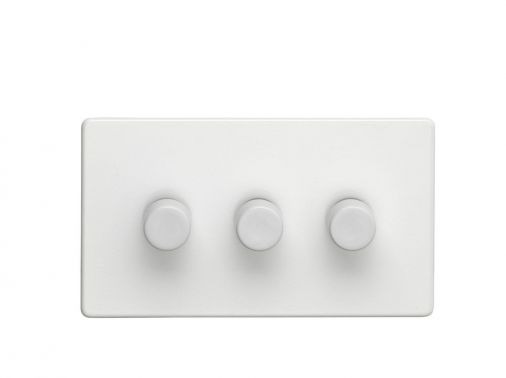 White LED/Incandescent Triple Dimmer Switch with Matching Knob | 2 Way, 400W | Concealed 3mm range by Eurolite - ECW3DLED
