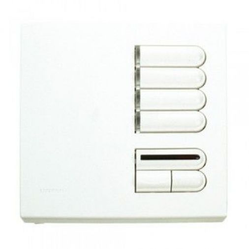 Euro Style GRX Wall Station 4 Button with IR Receiver, White/Satin Nickel