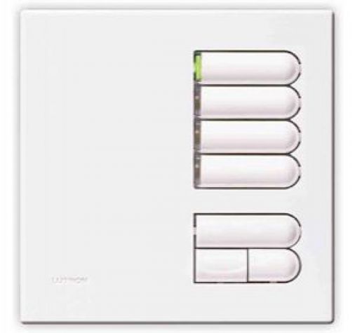 Lutron Euro Style GRX Wall Station 4 Button for Grafik Eye Integrale and 3000, White/Satin Nickel