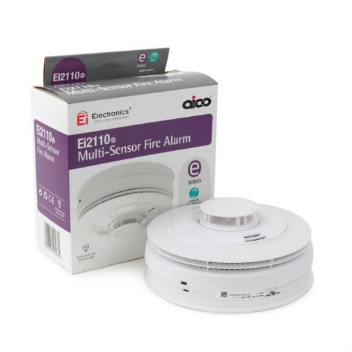 Mains Powered Optical & Heat Sensor Fire Alarm, 10 Year Lithium Cell Back-Up