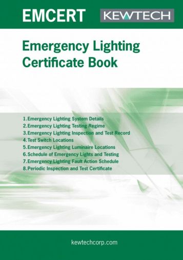 Emergency Lighting Certification Book, 18 Certificates, 36 Pages, BS5266-1 Compliant