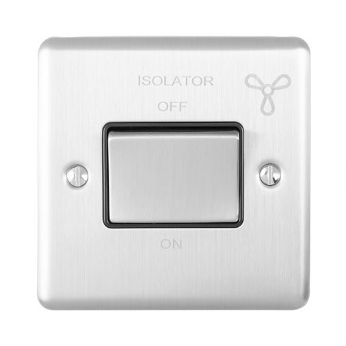 Eurolite 6Amp Fan Isolator Switch Satin Enhance Range Grey Trim - ENFSWSSG
