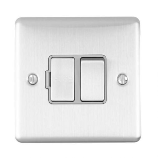 Eurolite 13Amp DP Switched Fused Spur Satin Enhance Range Grey Trim - ENSWFSSG