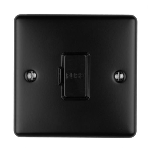 Eurolite 13Amp Unswitched Fused Spur Matt Black Enhance Range Black Trim - ENUSWFMBB