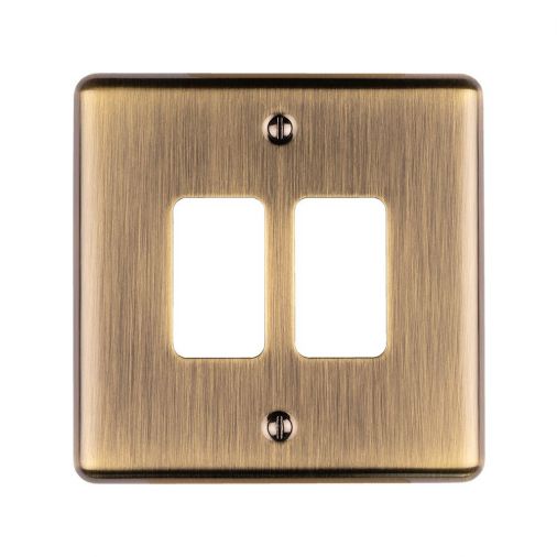 Eurolite 2 Gang Grid Plate Antique Enhance Range - EN-G2ABB