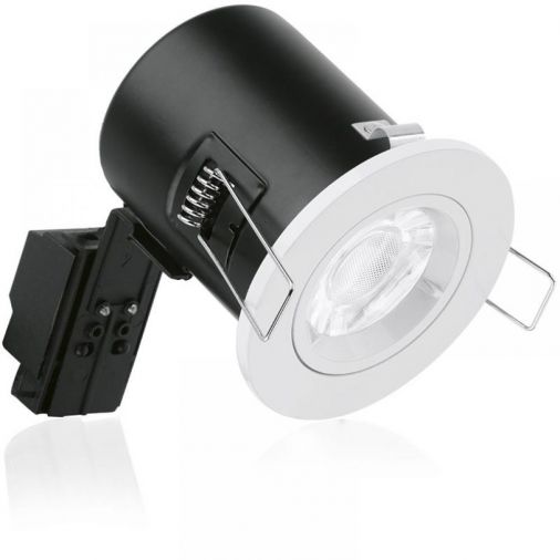 Enlite Fire Rated GU10 Halogen Downlight - White, 110mm Depth, 75mm Cut Out, 87mm Diameter, Dimmable, IP20