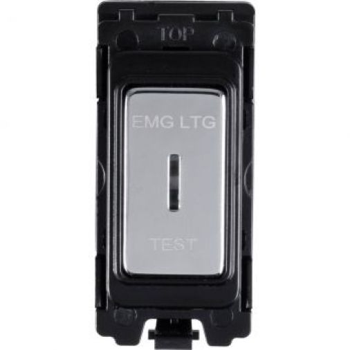 Eurolite Emergency Light Test Switch Polished Chrome White/Black Trim - G30KY-PC-EL