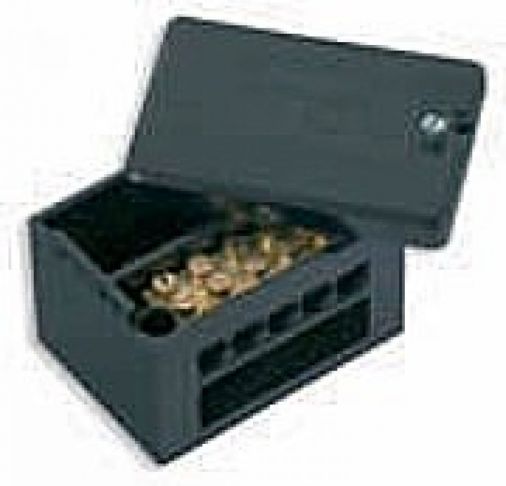 2 x 5 Way 100A 25mm Black Urea Phenolic Service Connector Block