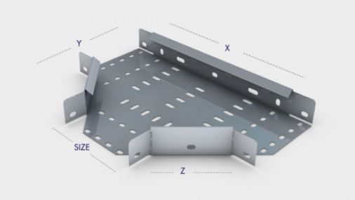 Pre-Galvanised Heavy Duty Equal Tee 300mm 12" - Steel, 50mm Depth