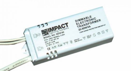 12V 20-60VA Electronic Dimmable Transformer, Soft Start, Leaded, 88x37x23mm