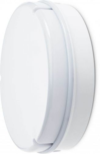 12W LED Bulkhead, White Finish, 4000K, 203mm Diameter, 85mm Depth, IP65, No Dimmable, No Emergency