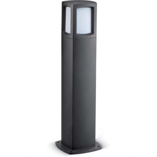 Square LED Bollard Light 4000K, Anthracite, 225x225x800mm, 6W, IP54, Integral LED, 300 Lumens