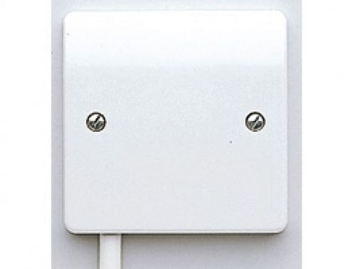 MK K1090WHI White Flex Outlet Frontplate 20A, 12.5mm Thick, 86x86mm, 3 Pairs Terminals