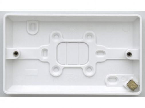 MK K2161WHI White Moulded 2 Gang Surface Mounting Box 16mm, 87x87/148mm, 4/6 Gang Compatible